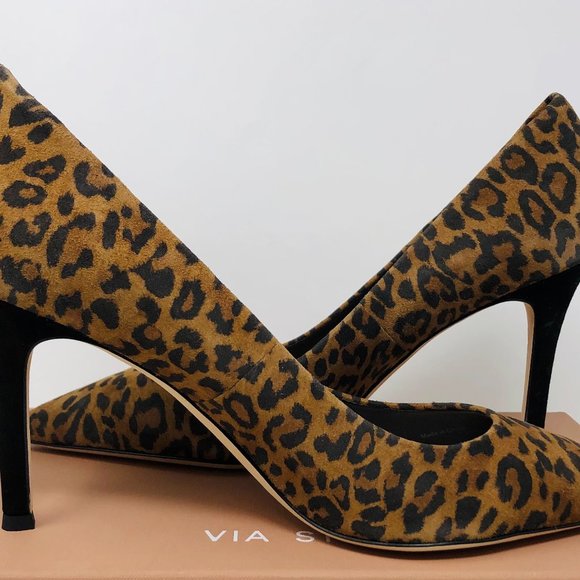 Via Spiga Cloe Stiletto Pumps Cheetah Print Shoes - Picture 5 of 7